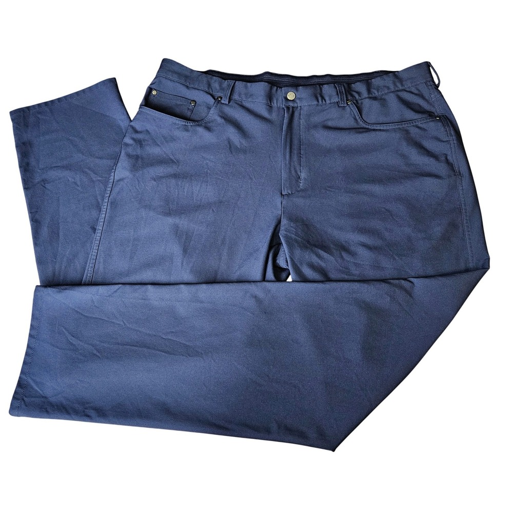 Greg Norman Shark Men's Golf Performance Pants 40x32 Navy Blue Stretch RN 128492